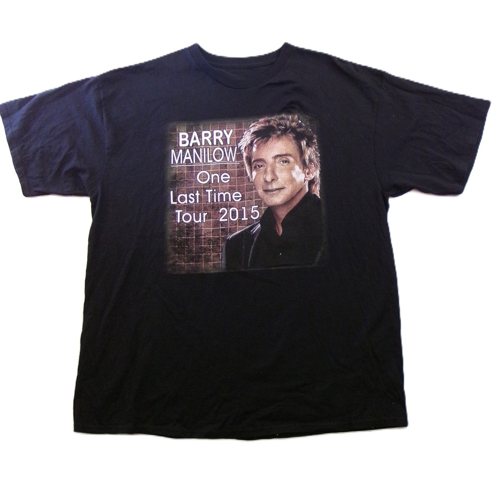 Barry Manilow T-Shirt Mens 2XL Black One Last Time Tour‎ 2015 Concert